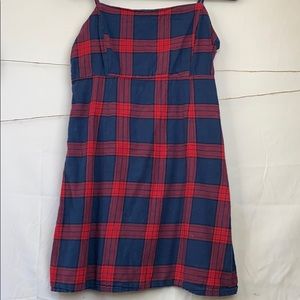 Blue and Red Plaid Mini Dress
